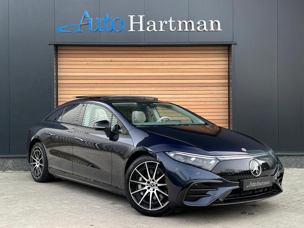 Mercedes-Benz EQS 450+ AMG 108 kWh MASSAGE|HEAD-UP|PANO|STOE, Automaat, Gebruikt, 124 €/maand, Blauw