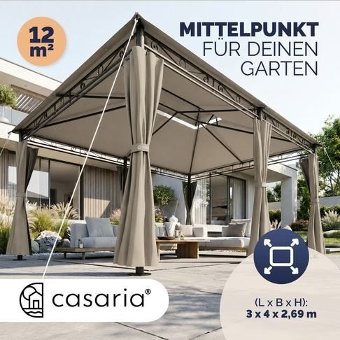 Partytent paviljoen pagodetent 3x4m Taupe GRATIS BEZORGD!, Verzenden, Minder dan 4 meter, Nieuw, Nvt