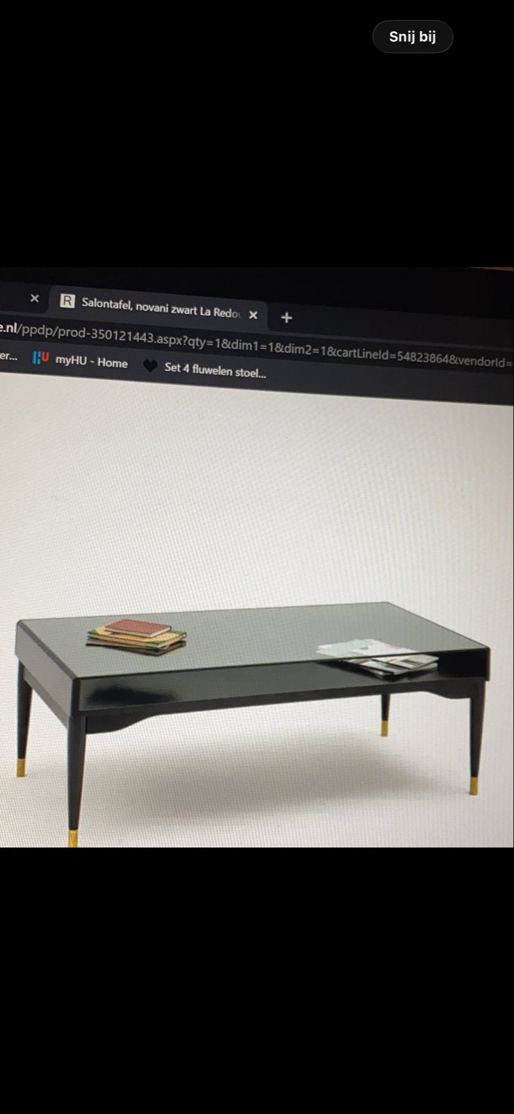 Salontafel Novani Zwart La Redoute met Glasplaat, Huis en Inrichting, Tafels | Salontafels, Ophalen, Gebruikt, 100 tot 150 cm