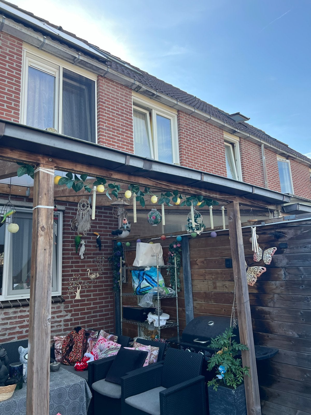 Houten veranda/overkapping 5x3, Tuin en Terras, Overkappingen, Ophalen, Gebruikt, Veranda