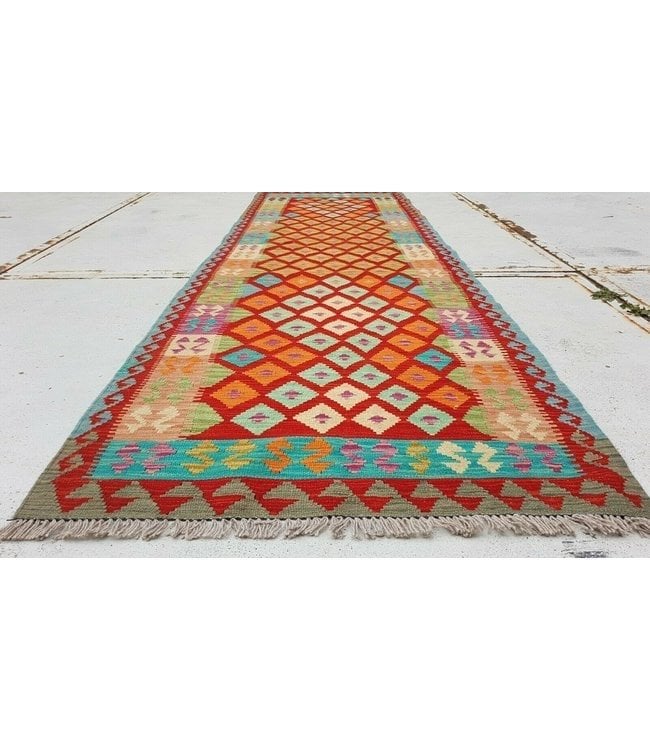 Handgeweven Kelim Vloerkleed Tapijt 298x94 cm, ......, Sadikaberdy@gmail.com, Wool, Rechthoekig