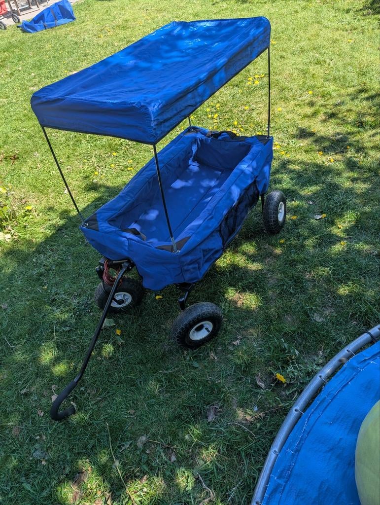 Opvouwbare bolderkar met zonnescherm - Blauw Fold it & Go, Ophalen