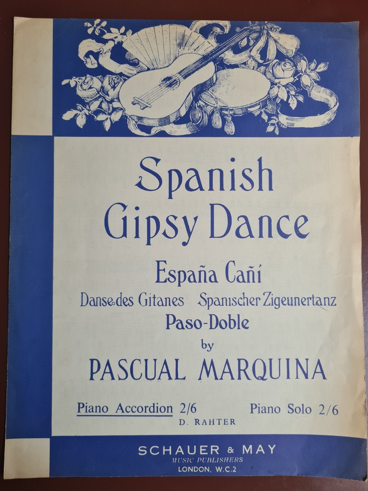 Spanish Gipsy Dance - España Cañí bladmuziek, Gebruikt, Wereldmuziek, Accordeon, Ophalen of Verzenden