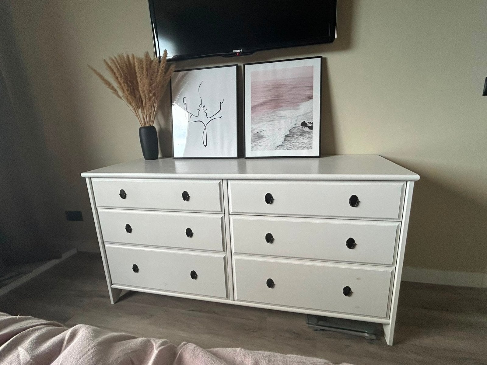 Witte ladekast met 6 lades - IKEA Hemnes, Ophalen, 5 laden of meer, 150 tot 200 cm, Zo goed als nieuw