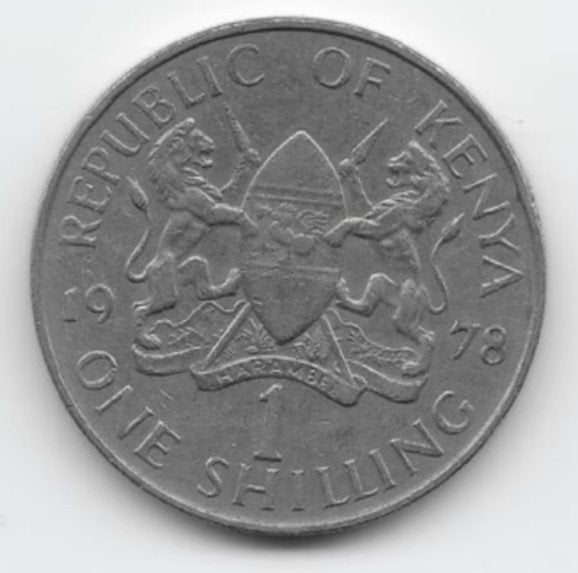 Kenia 1 shilling 1978 KM# 14, Postzegels en Munten, Munten | Afrika, Verzenden, Overige landen, Losse munt