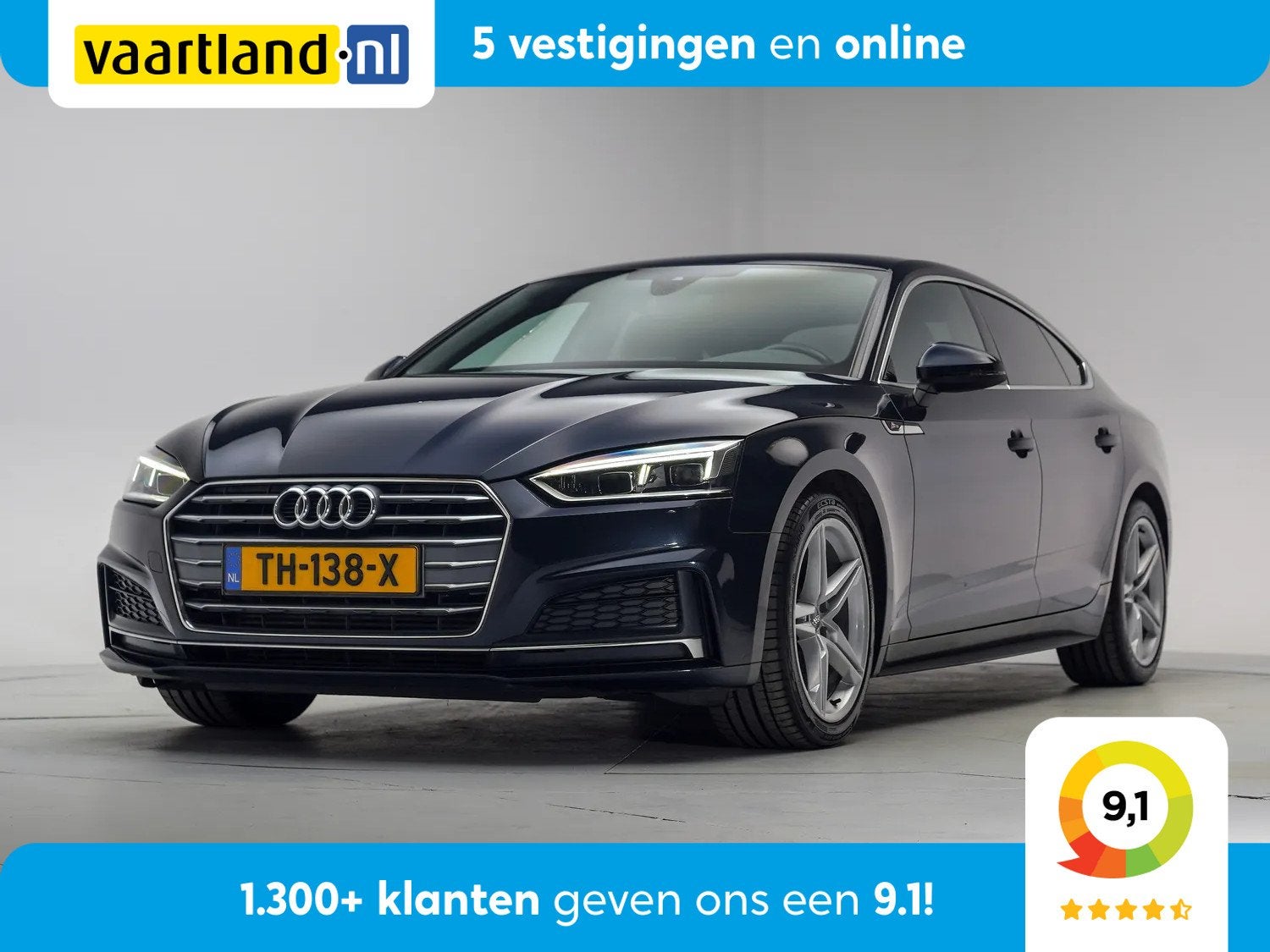 Audi A5 Sportback 2.0 TFSI MHEV 190pk S-Line Aut. [ 2x S-lin, Auto's, Gebruikt, 1984 cc, Blauw, A5