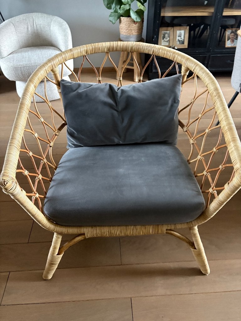 Rotan stoel, Ophalen, Gebruikt, Bruin, Riet of Rotan