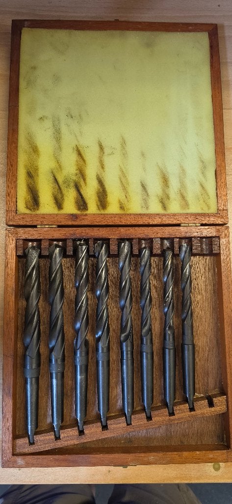 Zbrojovka HSS metaalboren MK2 Morseconus 8-delig kist, Ophalen of Verzenden, Zo goed als nieuw, Kolomboormachine