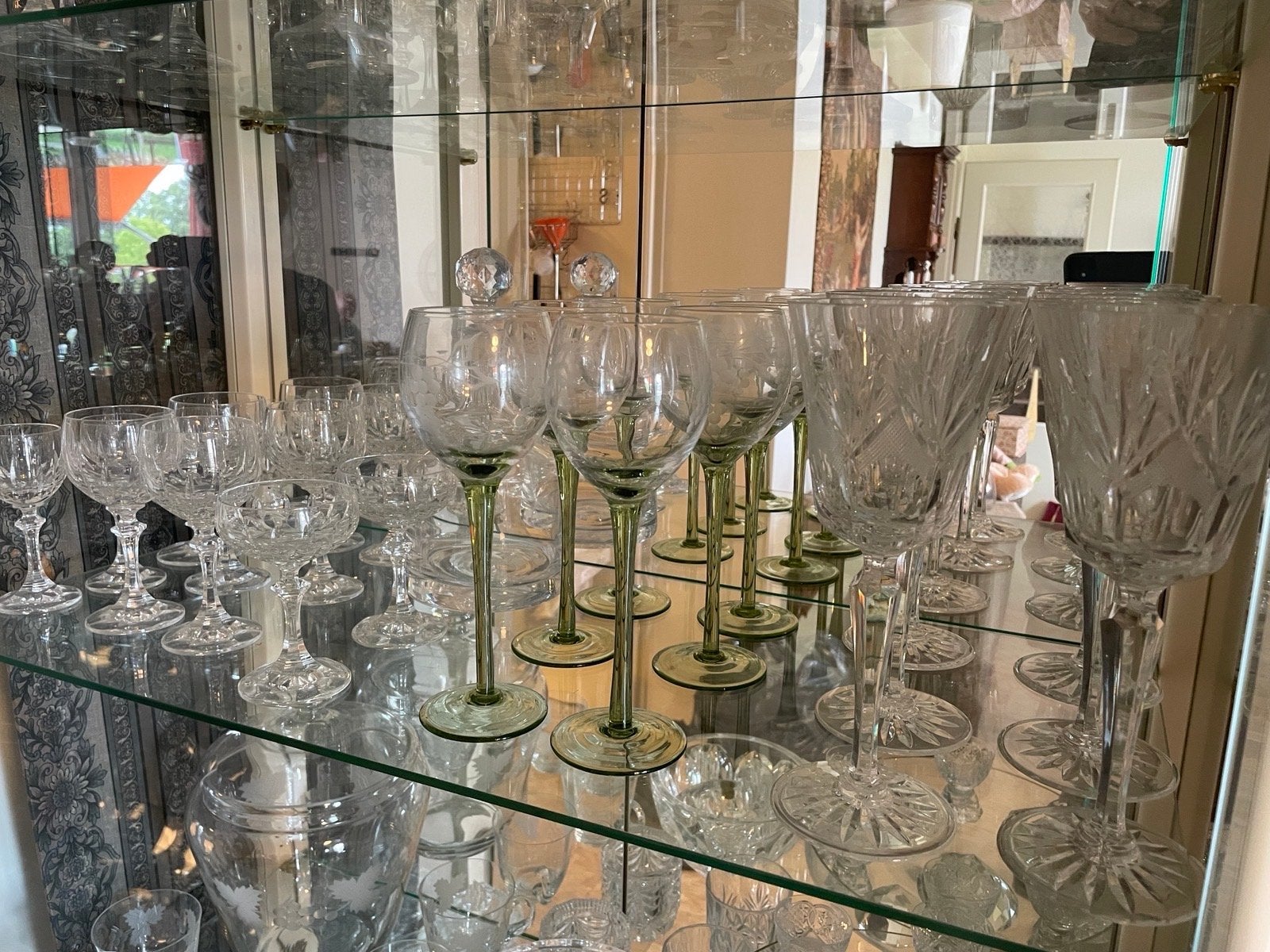 Collectie kristallen glazen en karaffen, Huis en Inrichting, Ophalen, Glas, 50 tot 100 cm, Zo goed als nieuw