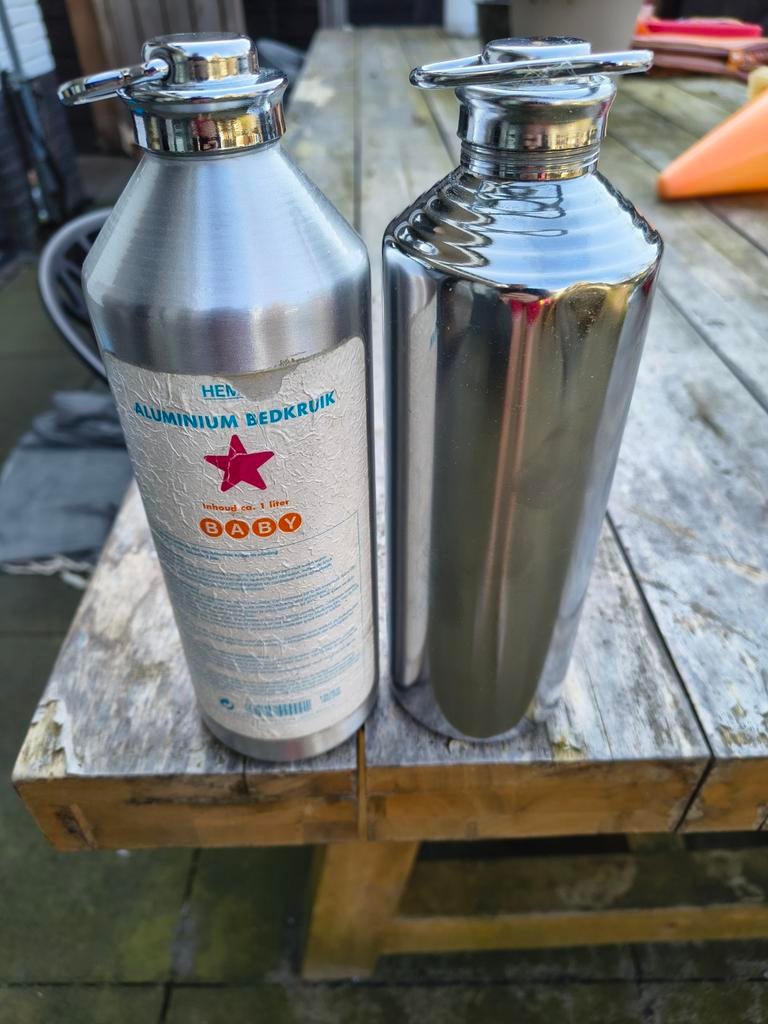 Vintage Aluminium Bedkruik HEMA - 1 Liter, Ophalen of Verzenden, Gebruikt