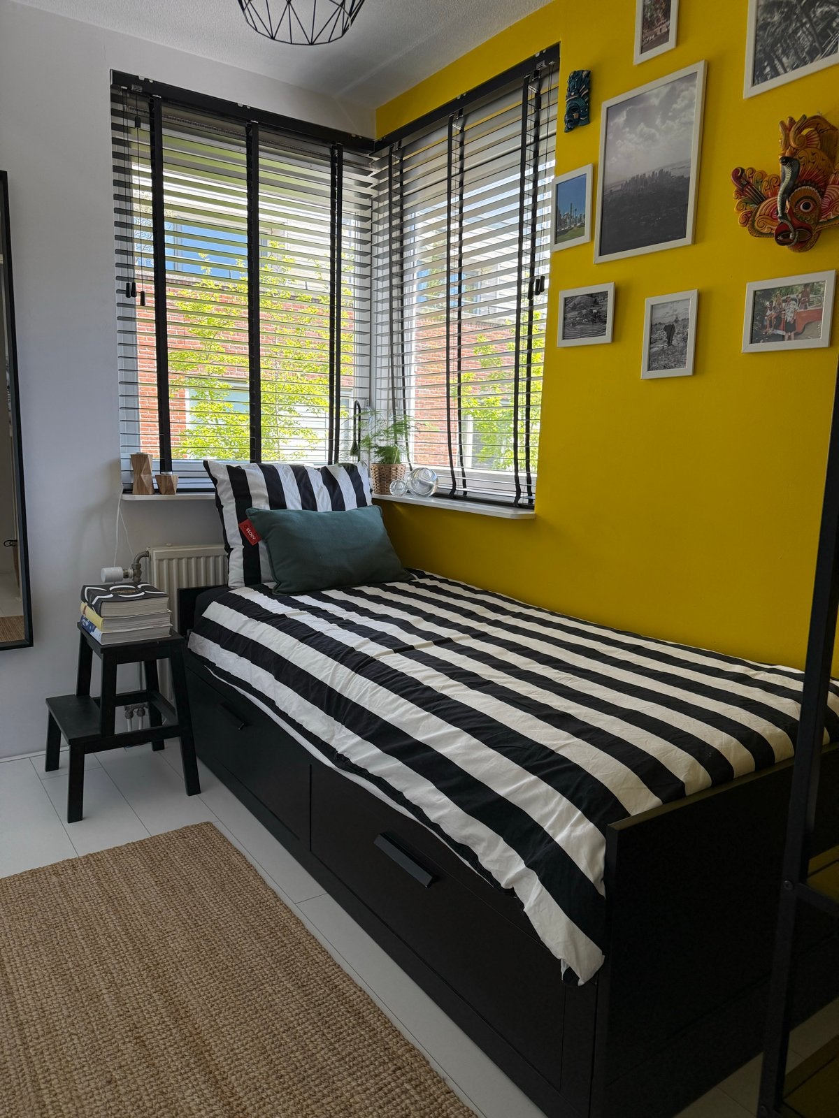 Brimnes uitschuifbaar bed 80/160x200 zwart, Ophalen, Zwart, Tweepersoons, Zo goed als nieuw