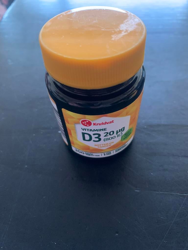 Kruidvat Vitamine D3 20µg (800 IE) - 300 tabletten, Sport en Fitness, Gezondheidsproducten en Wellness, Ophalen of Verzenden, Nieuw