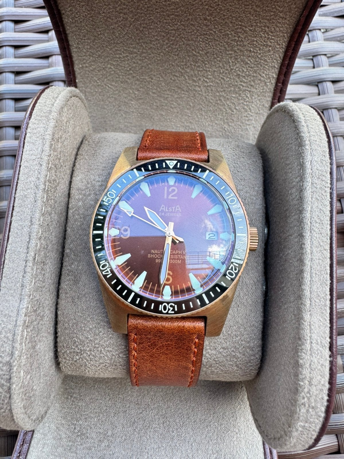 Alsta Nautoscaph V Marine Bronze Automatic, Sieraden, Tassen en Uiterlijk, Horloges | Heren, Ophalen of Verzenden, Zo goed als nieuw
