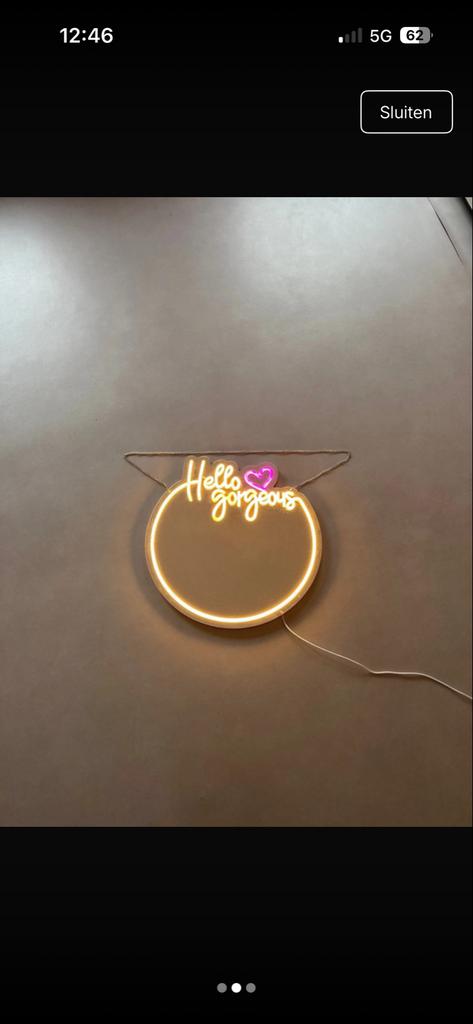Hello Gorgeous Neon LED Spiegel met Verlichting, Ophalen of Verzenden, Zo goed als nieuw