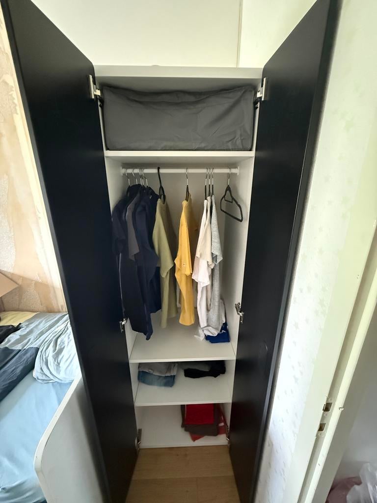 Compacte kledingkast met hangruimte en planken, Ophalen, Minder dan 50 cm, 200 cm of meer, Zo goed als nieuw