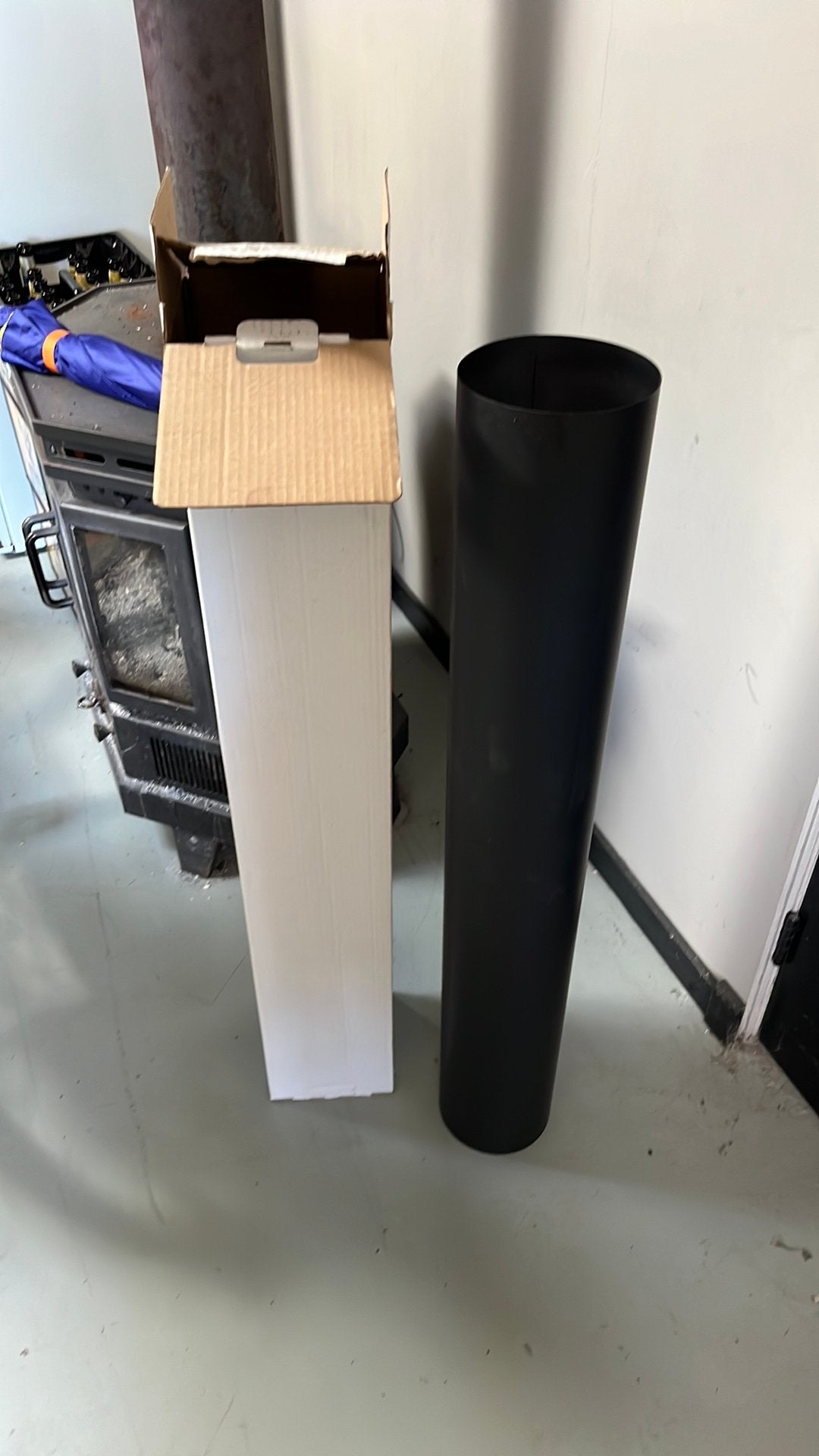 1000mm 150mm kachelpijp zwart, Ophalen, Zo goed als nieuw