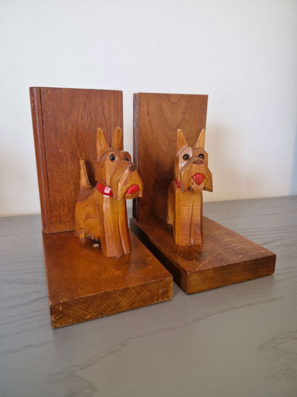 vintage Schotse terriër houten boek steunen, Antiek en Kunst, Ophalen of Verzenden