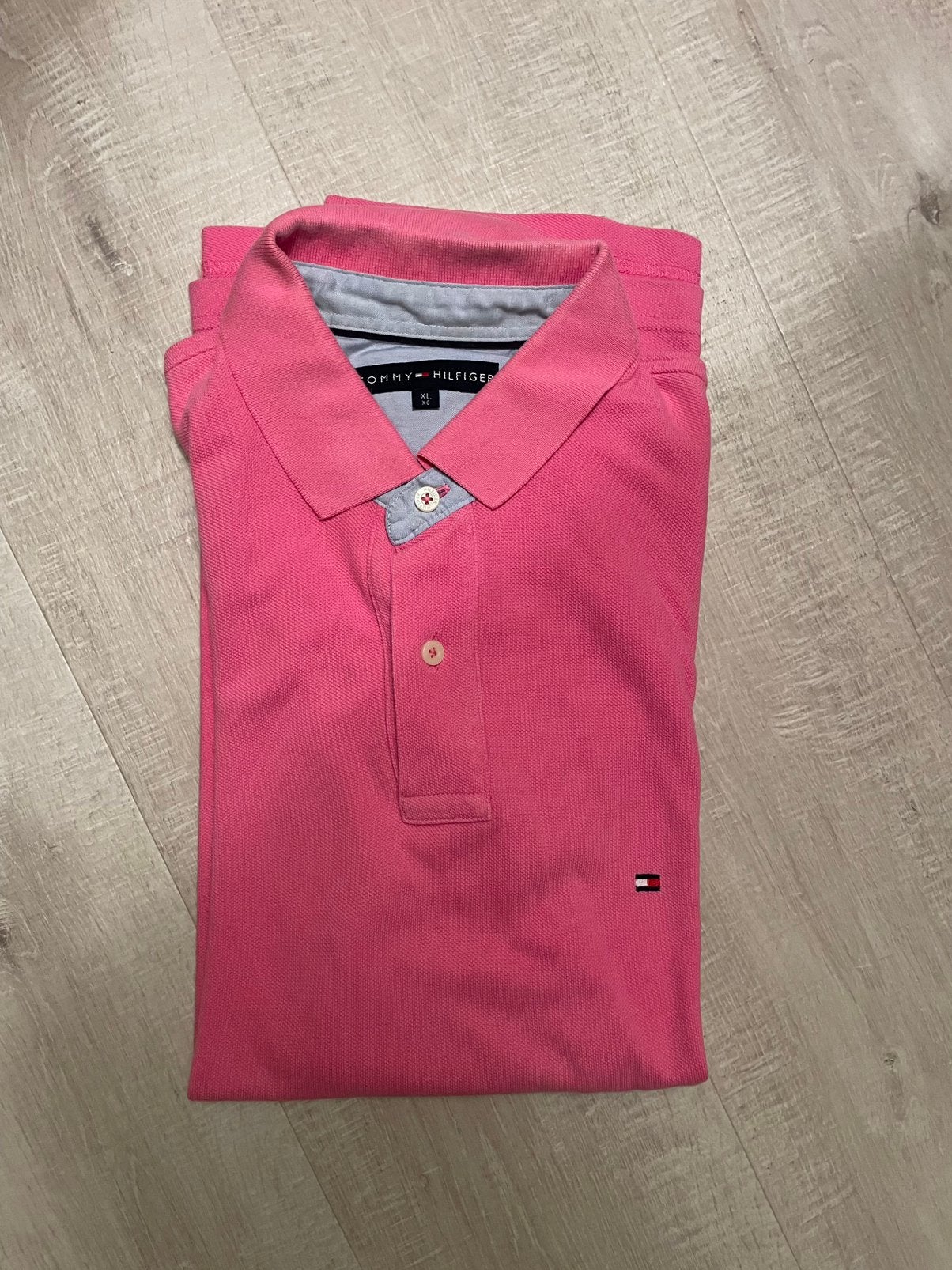 Tommy Hilfiger heren polo, maat XL, donker roze, Ophalen, Zo goed als nieuw, Maat 56/58 (XL), Roze