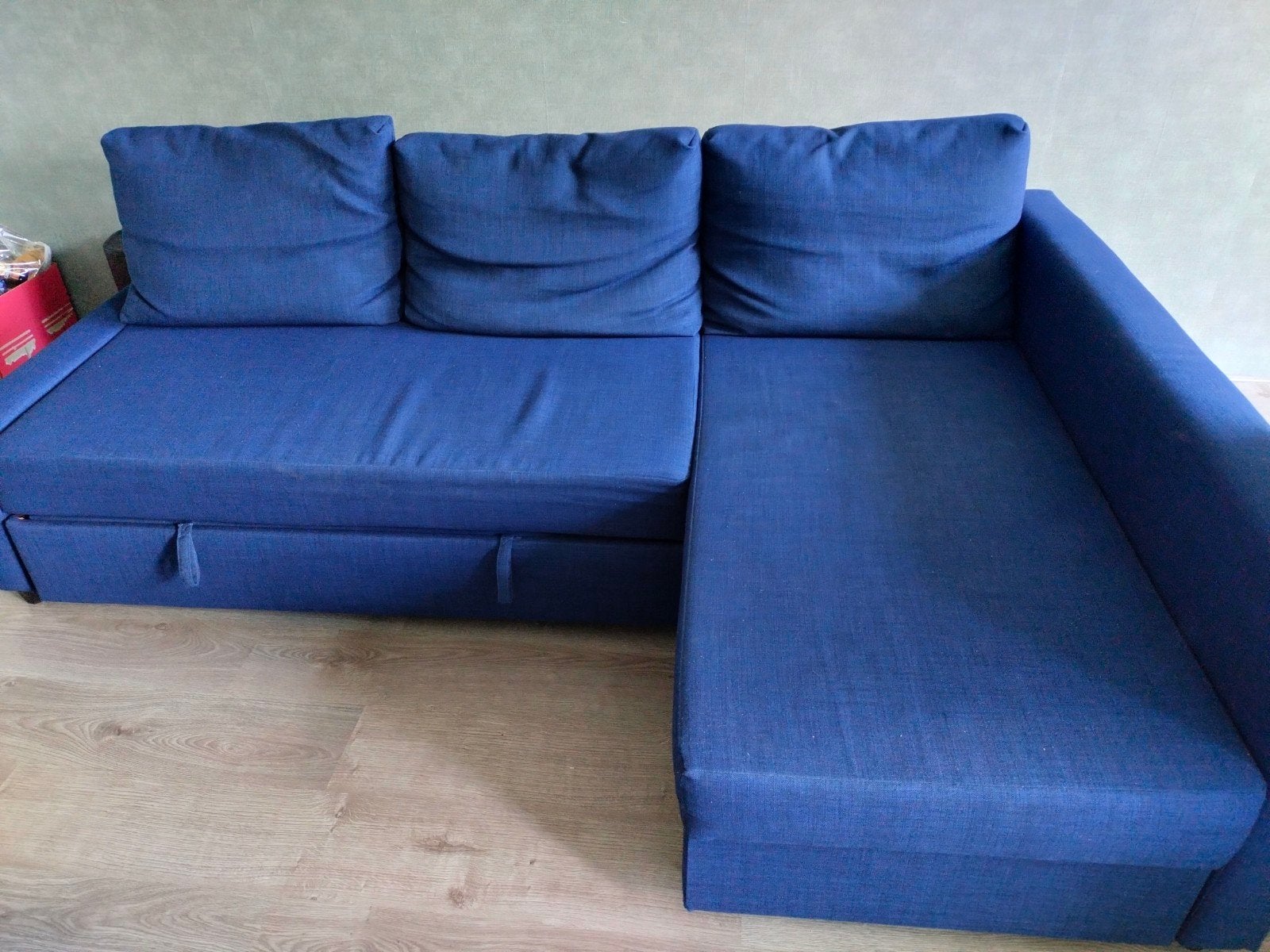 IKEA FRIHETEN slaapbank met opbergruimte - Blauw, Ophalen, Gebruikt