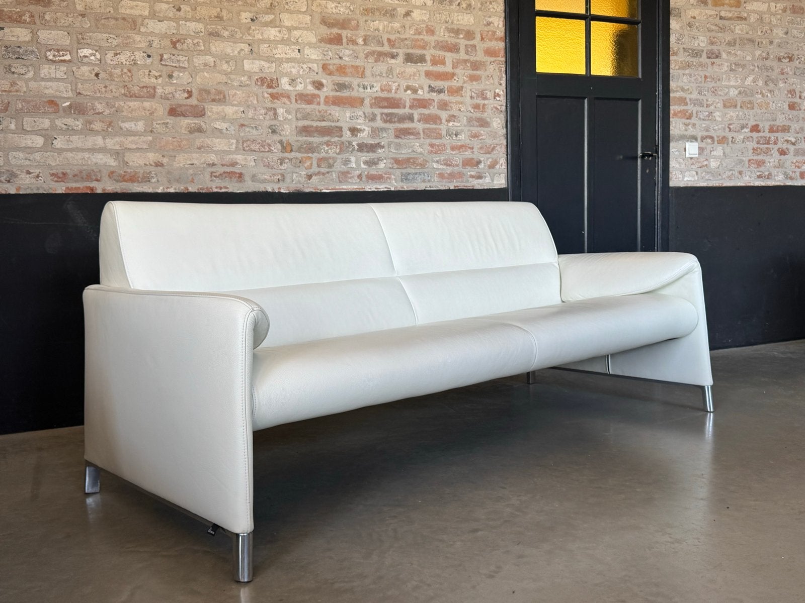 Leolux Felizia 3-zits Bank – Off-white Leder | Als nieuw