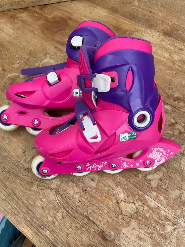 Skates Oxelo maat 34-36, Kinderen, Ophalen of Verzenden, Verstelbaar, Gebruikt