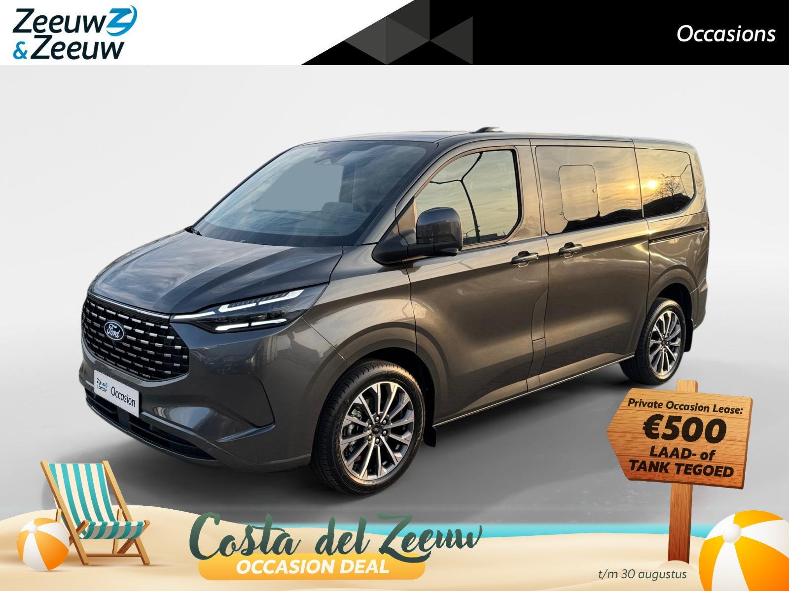 Ford Tourneo Custom 340 2.5 PHEV L1H1 Titanium X | Prijs exc, Auto's, Ford, 12 maanden, 232 pk, Gebruikt, 2332 kg