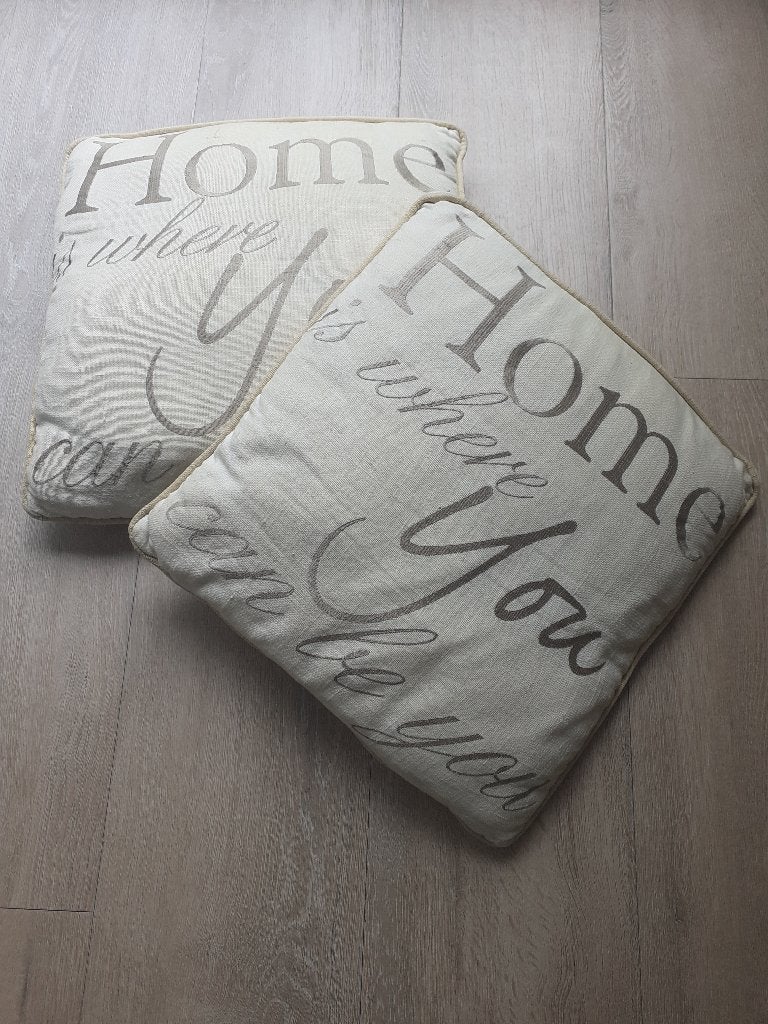 Riviera Maison sierkussens (set 2 stuks), Huis en Inrichting, Woonaccessoires | Kussens, Ophalen, Gebruikt, Beige, Riviera Maison