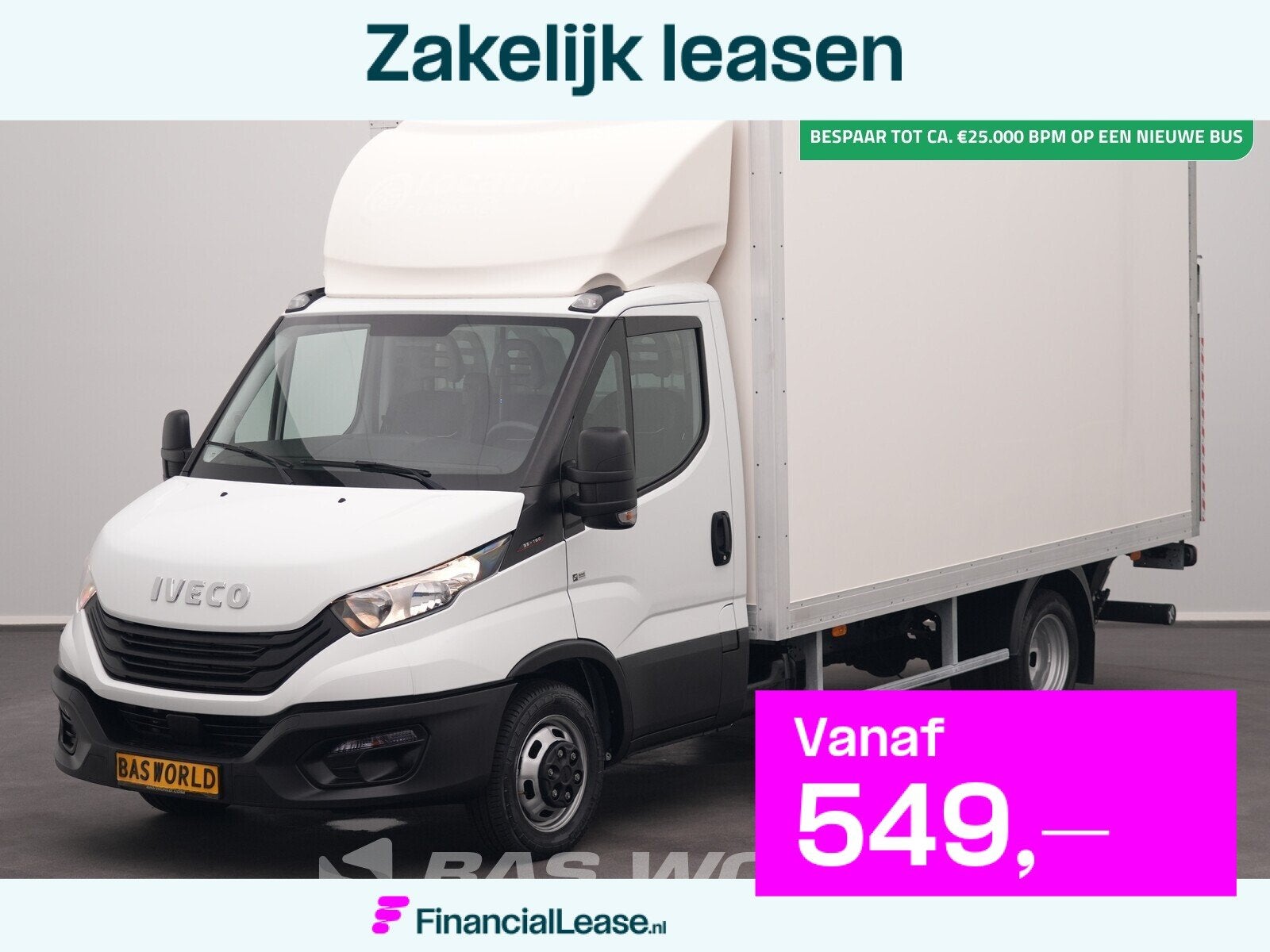 Iveco Daily 35C16 3.0L Laadklep Dubbellucht 160PK Bakwagen A, Stof, Gebruikt, Euro 6, 4 cilinders