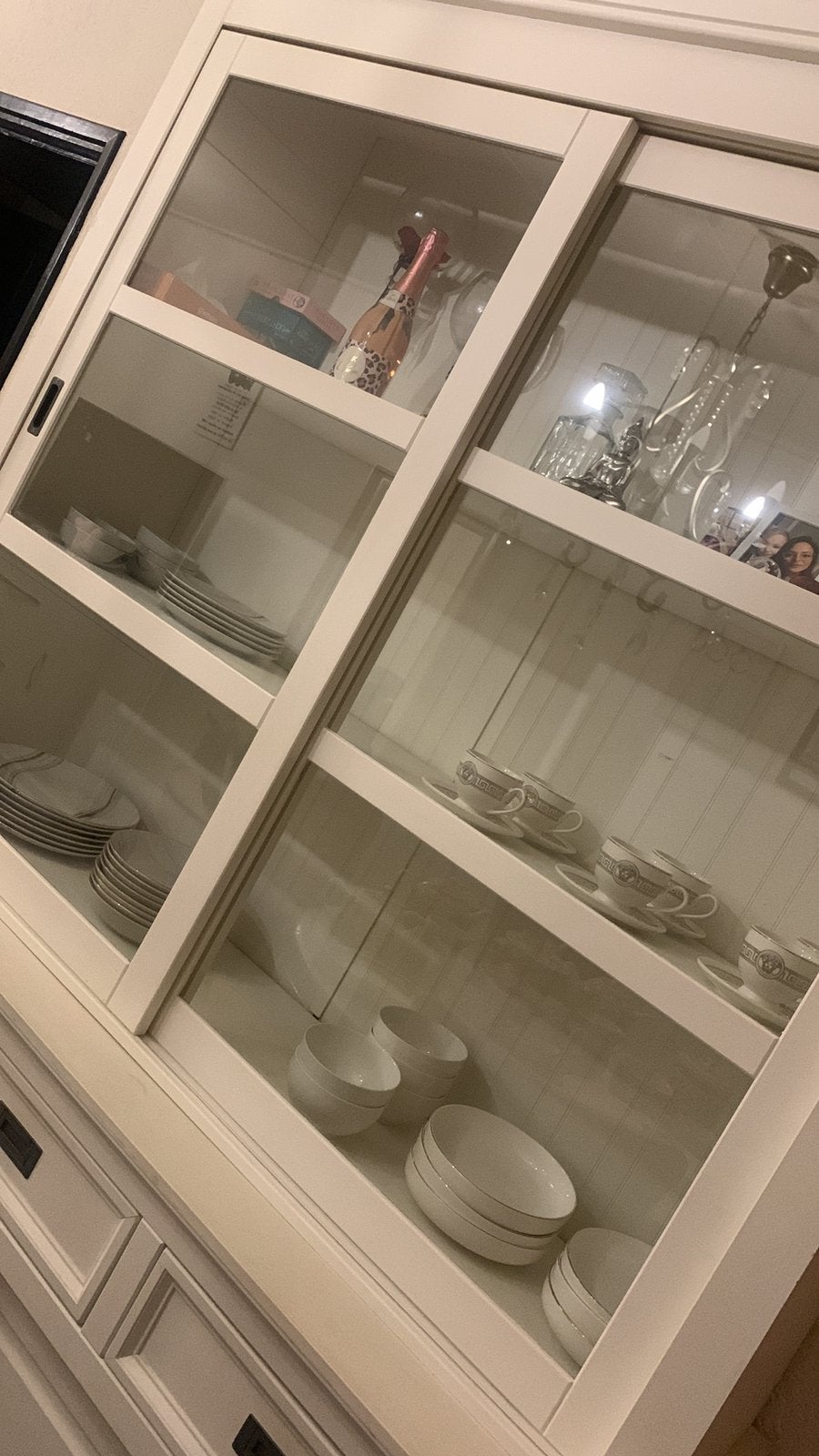 Witte landelijke grote buffetkast, Ophalen, Gebruikt, 200 cm of meer, 150 tot 200 cm