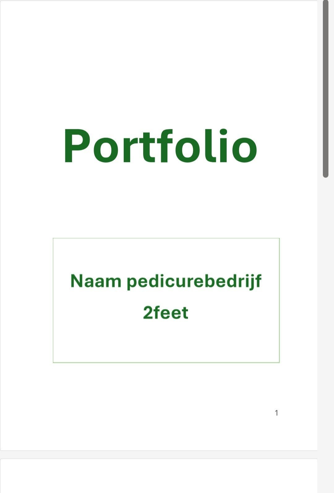 Portfolio Pedicure AOV incl begrotingen, Ophalen, Eigen werk, Nieuw, MBO
