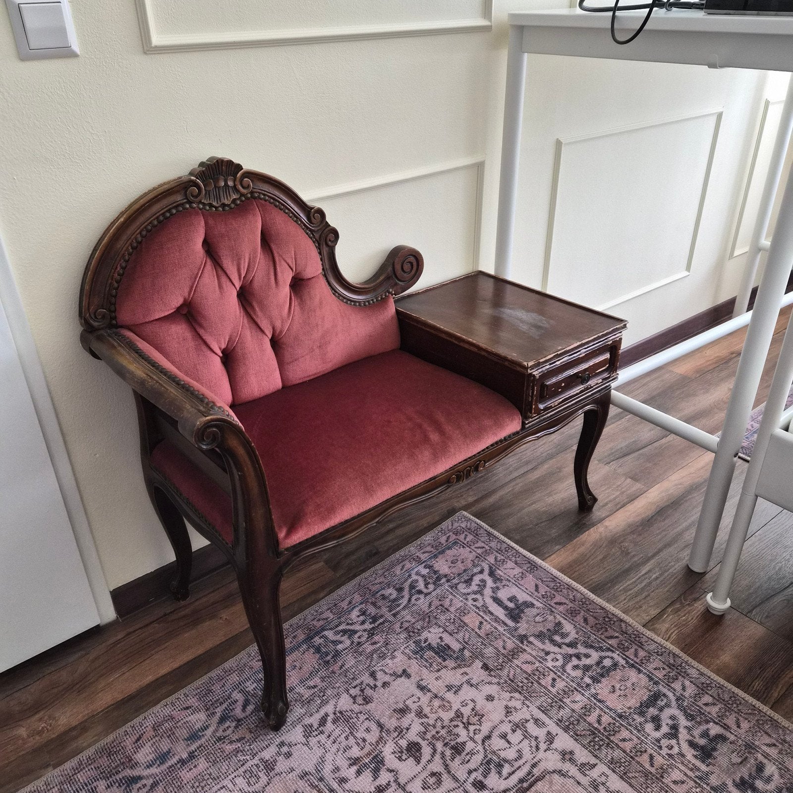 Telefoonbankje barok vintage, Antiek en Kunst, Antiek | Meubels | Stoelen en Banken, Ophalen