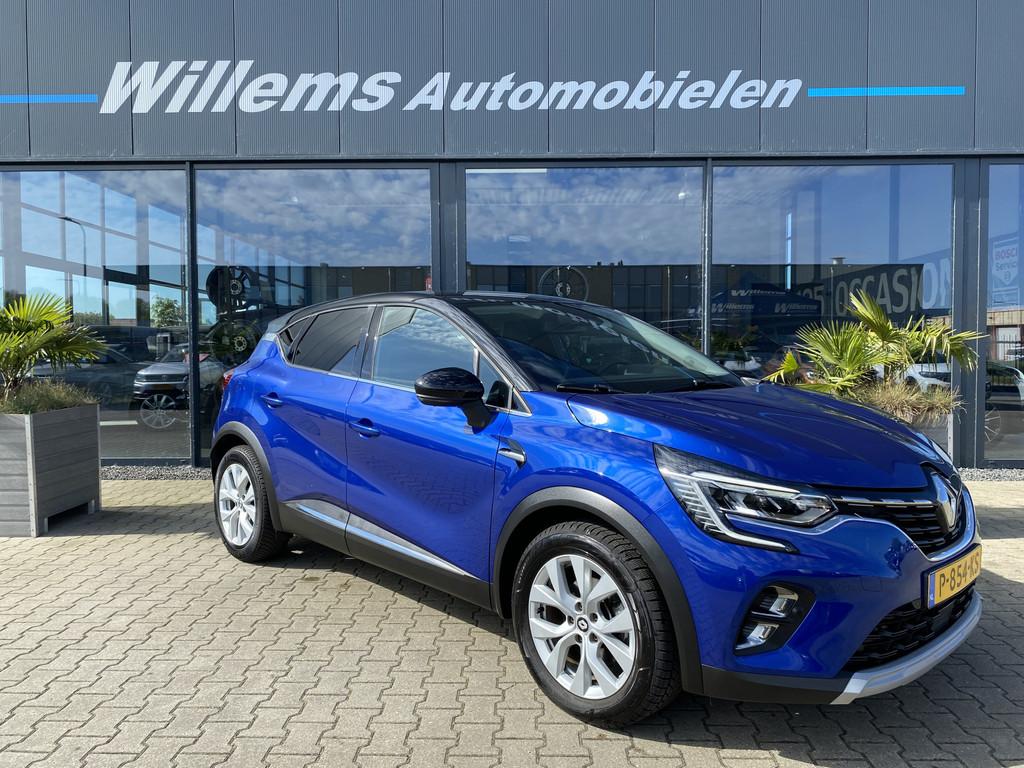 Renault Captur 1.6 E-Tech Hybrid 145 Intens App Connect, Cam, Stof, Gebruikt, Blauw, 23 km/l