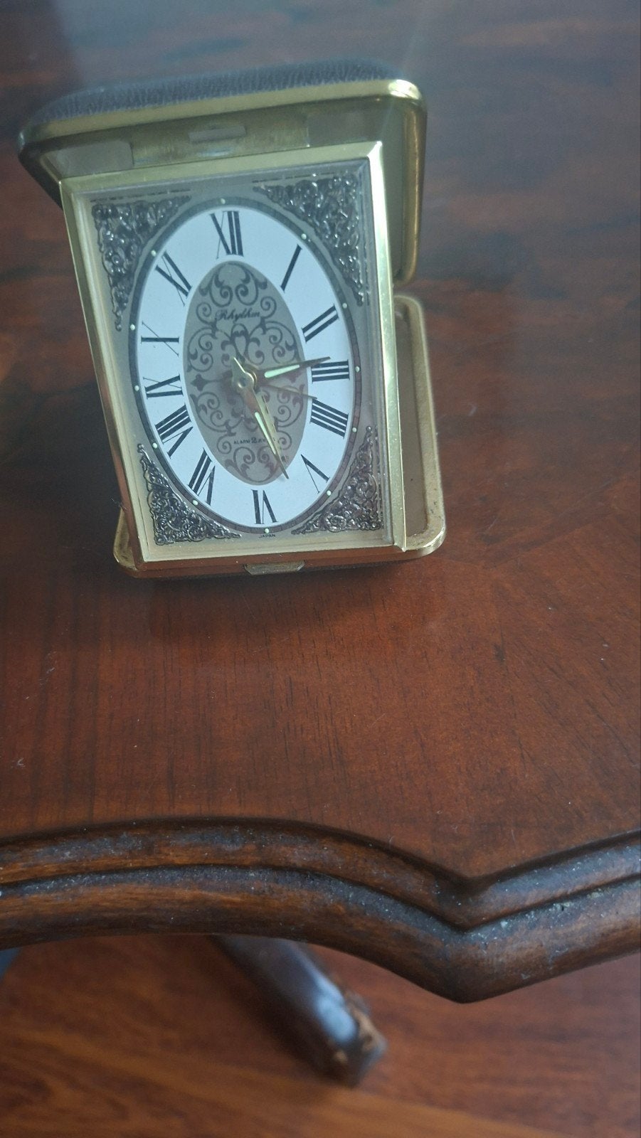 Vintage Rhythm reiswekker met leren etui, Ophalen of Verzenden