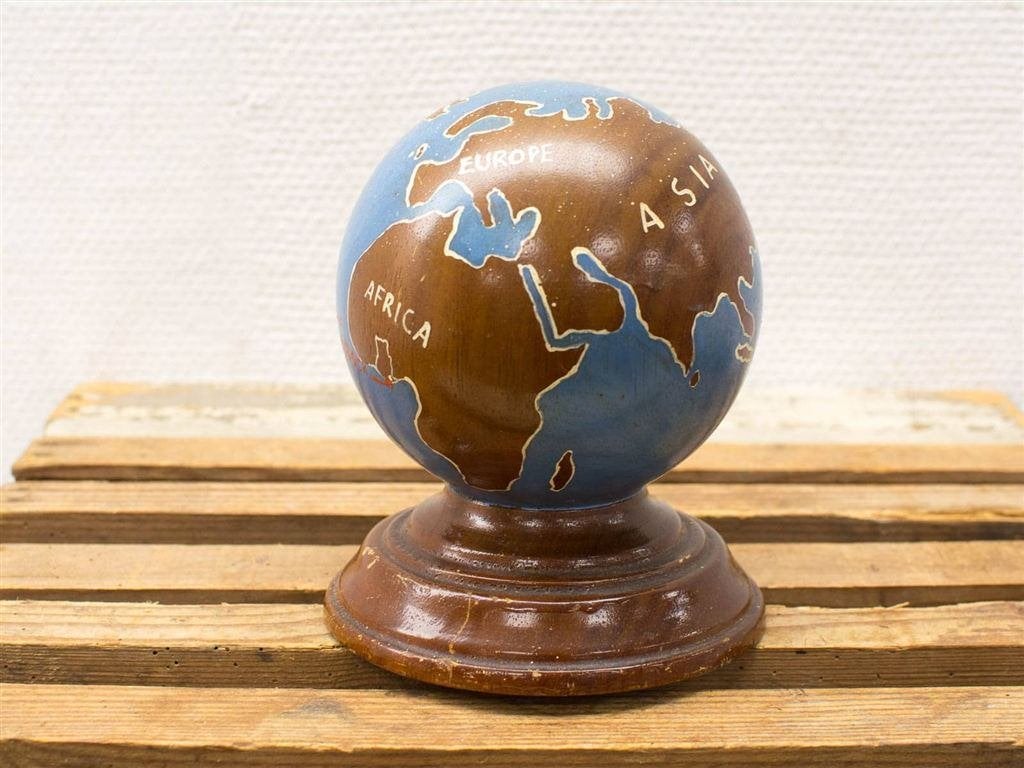 Houten wereldbol decoratie 14827, Ophalen of Verzenden, Gebruikt