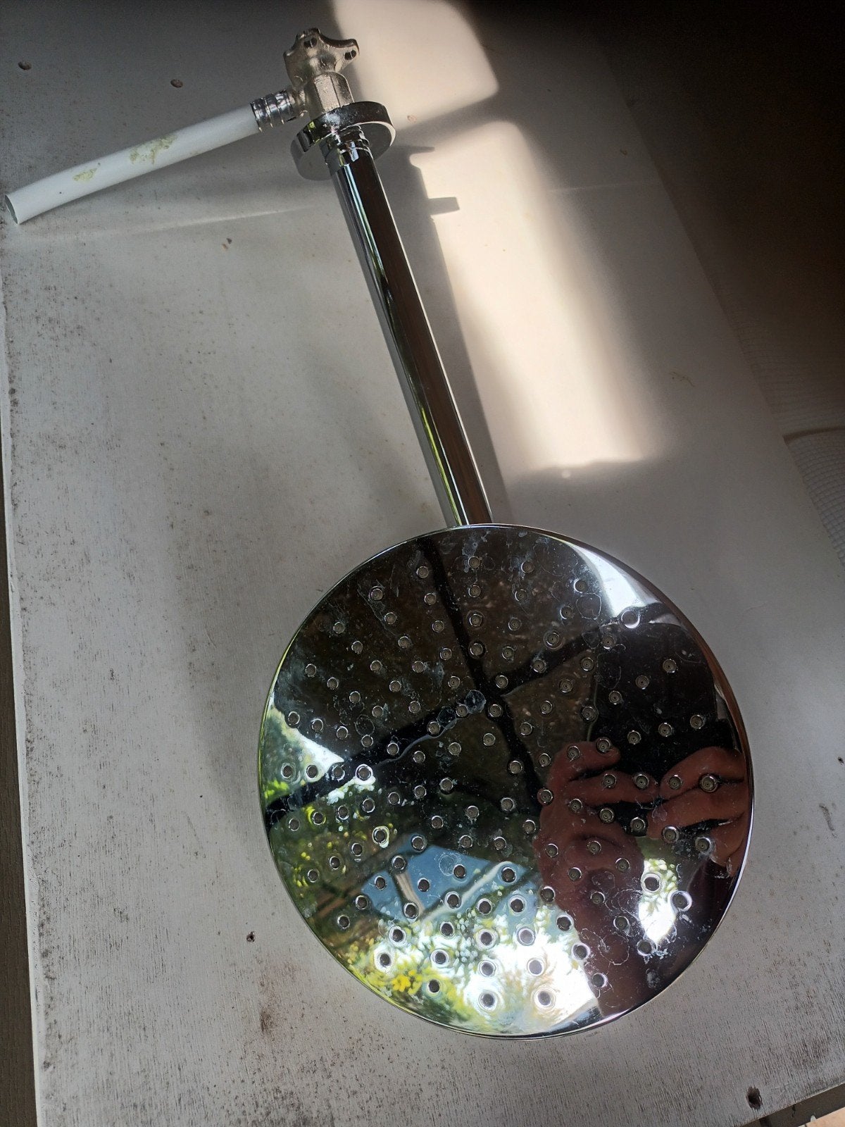 Hotbath Douche thermostaatkraan met glijstang en regendouche, Doe-het-zelf en Verbouw, Sanitair, Ophalen, Zo goed als nieuw, Chroom