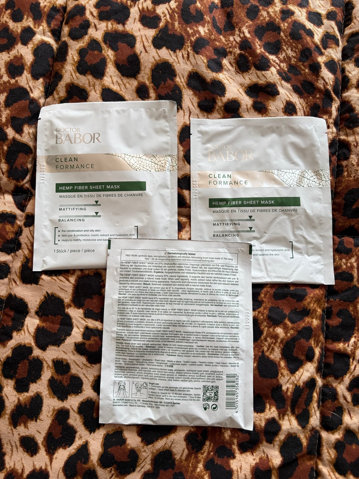 Babor Clean Formance Hemp Fiber Sheet Mask (3x), Ophalen of Verzenden, Nieuw, Gehele gezicht, Verzorging
