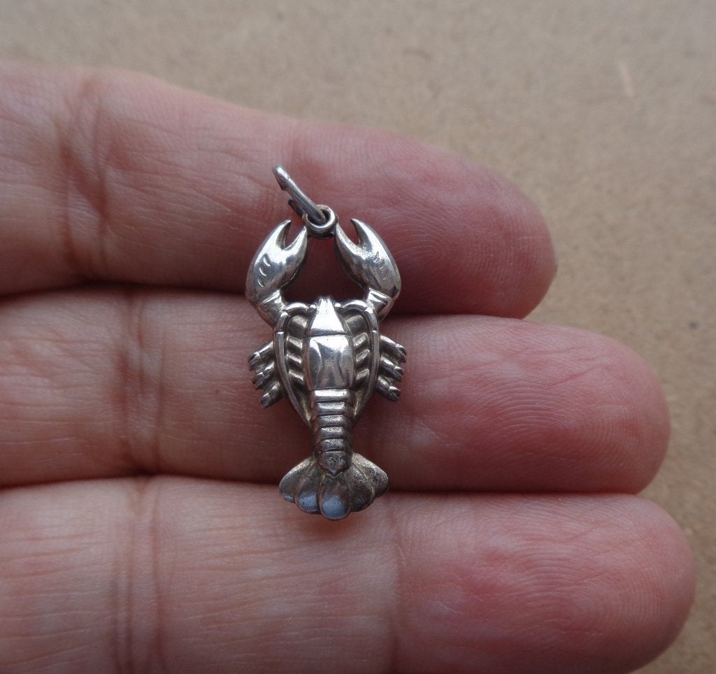 zilveren hanger/bedel sterrenbeeld kreeft [128], Overige merken, Verzenden, Zo goed als nieuw, 1 bedel