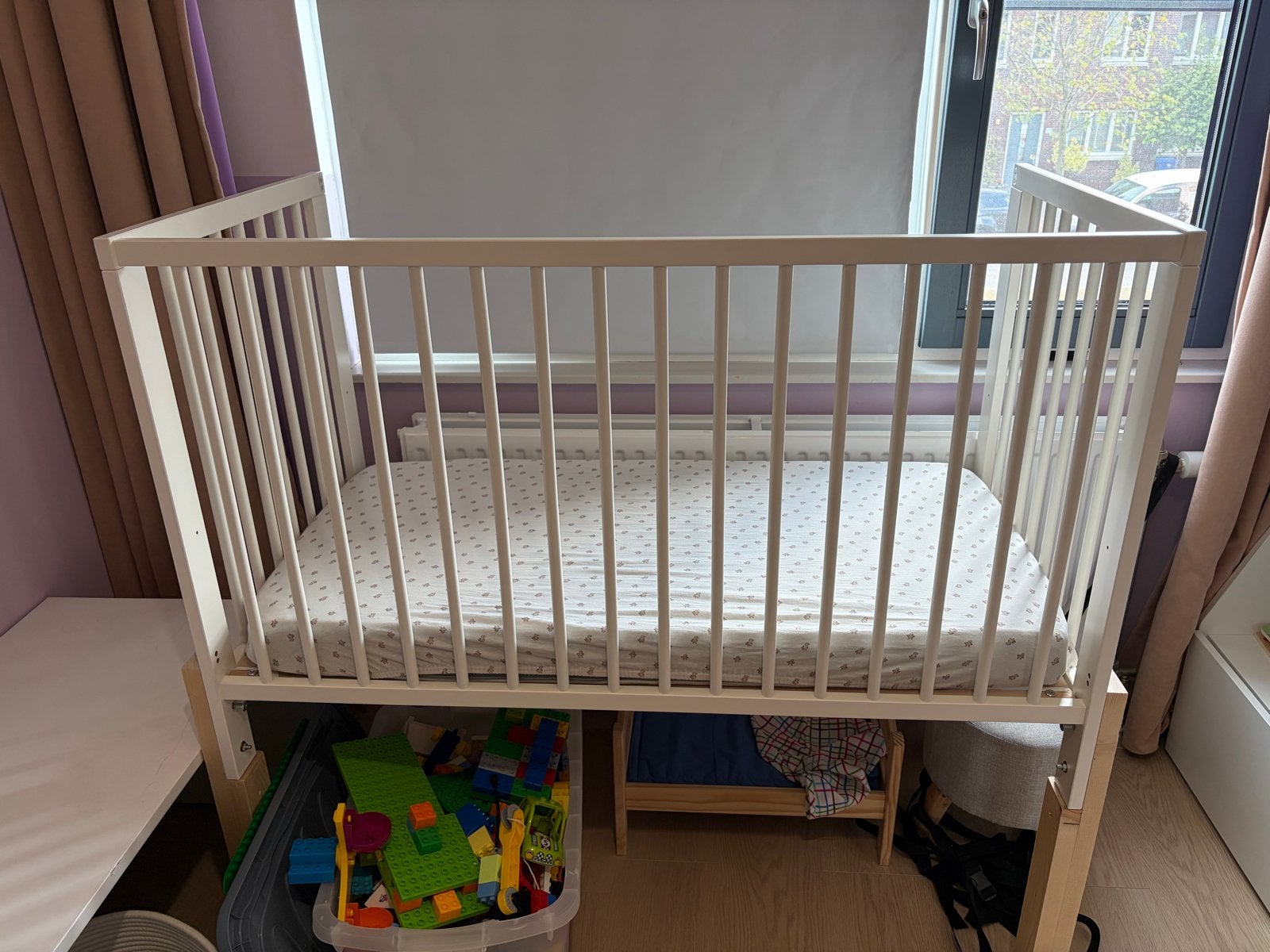 IKEA ledikant omgebouwd tot co-sleeper voor hoog bed, Ophalen, Gebruikt, Ledikant