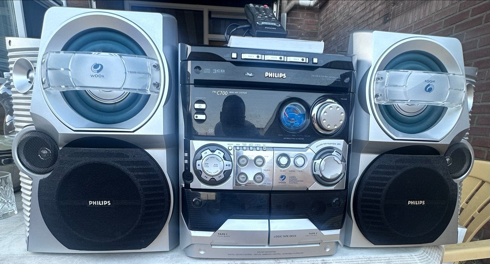 Philips FW-C700/22 Mini Hifi systeem met boekje en AB, Ophalen, Philips, Gebruikt, Cassettedeck