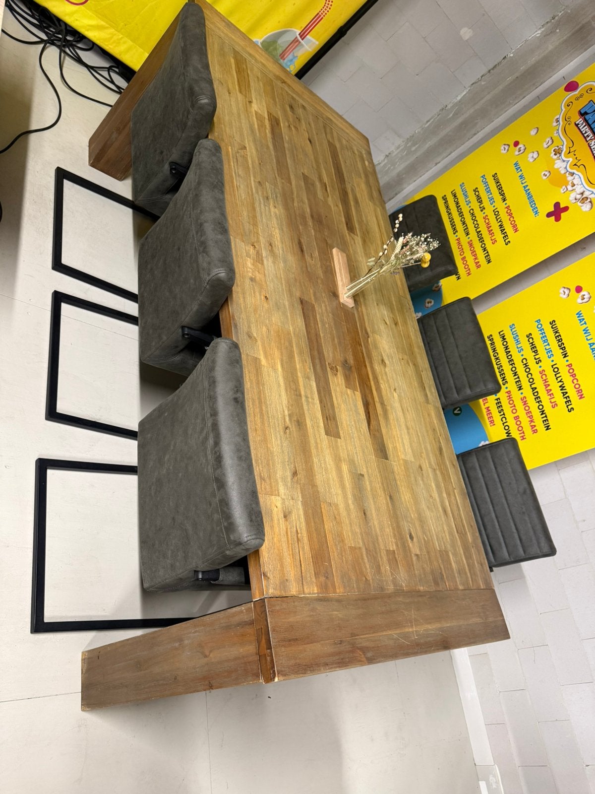 Eettafel met 7 stoelen, Ophalen, 200 cm of meer, 50 tot 100 cm, Zo goed als nieuw