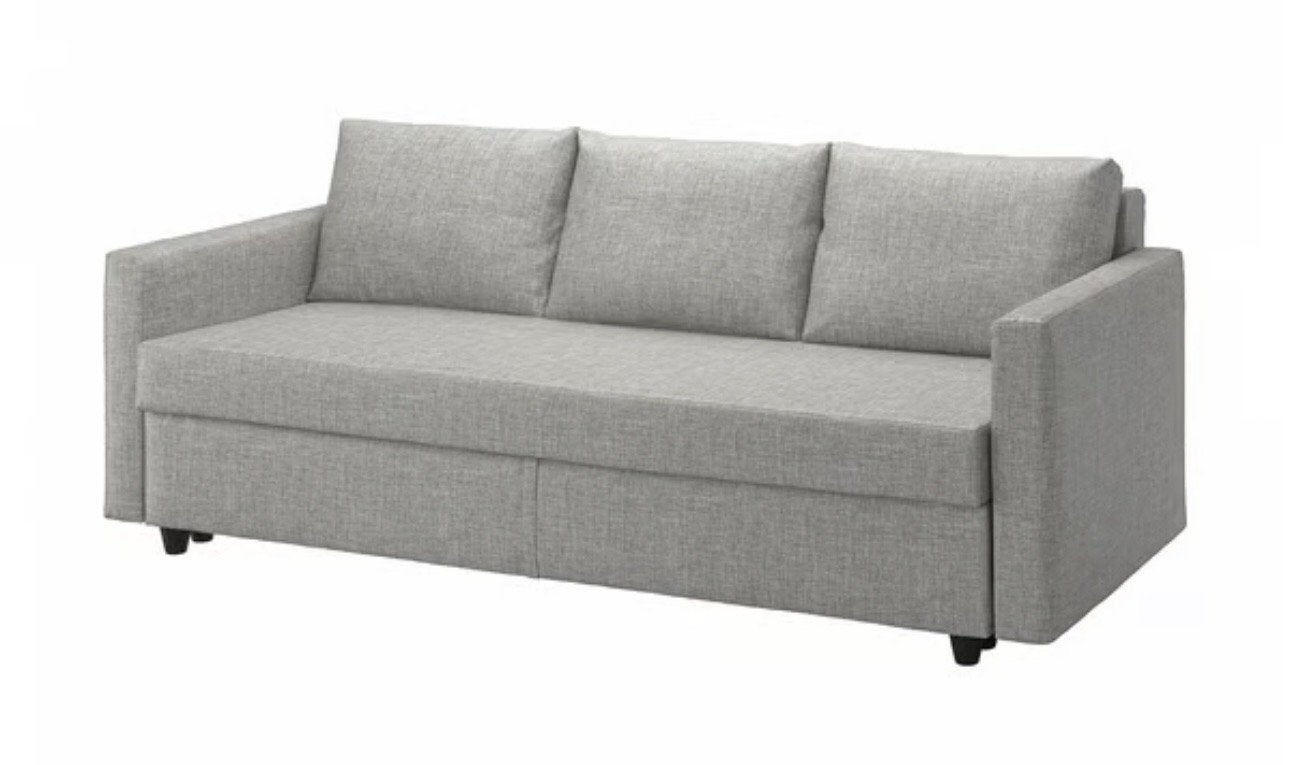 IKEA FRIHETEN slaapbank grijs nieuwprijs €500, Huis en Inrichting, Ophalen, Tweepersoons, Zo goed als nieuw, Overige maten