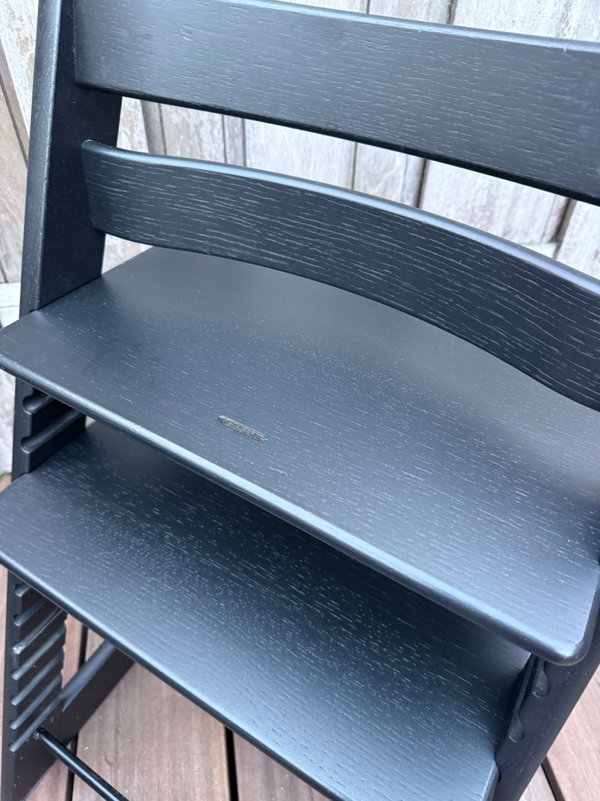 Nieuwstaat Stokke Tripp Trapp Black Oak zwart eiken hout, Ophalen, Zo goed als nieuw