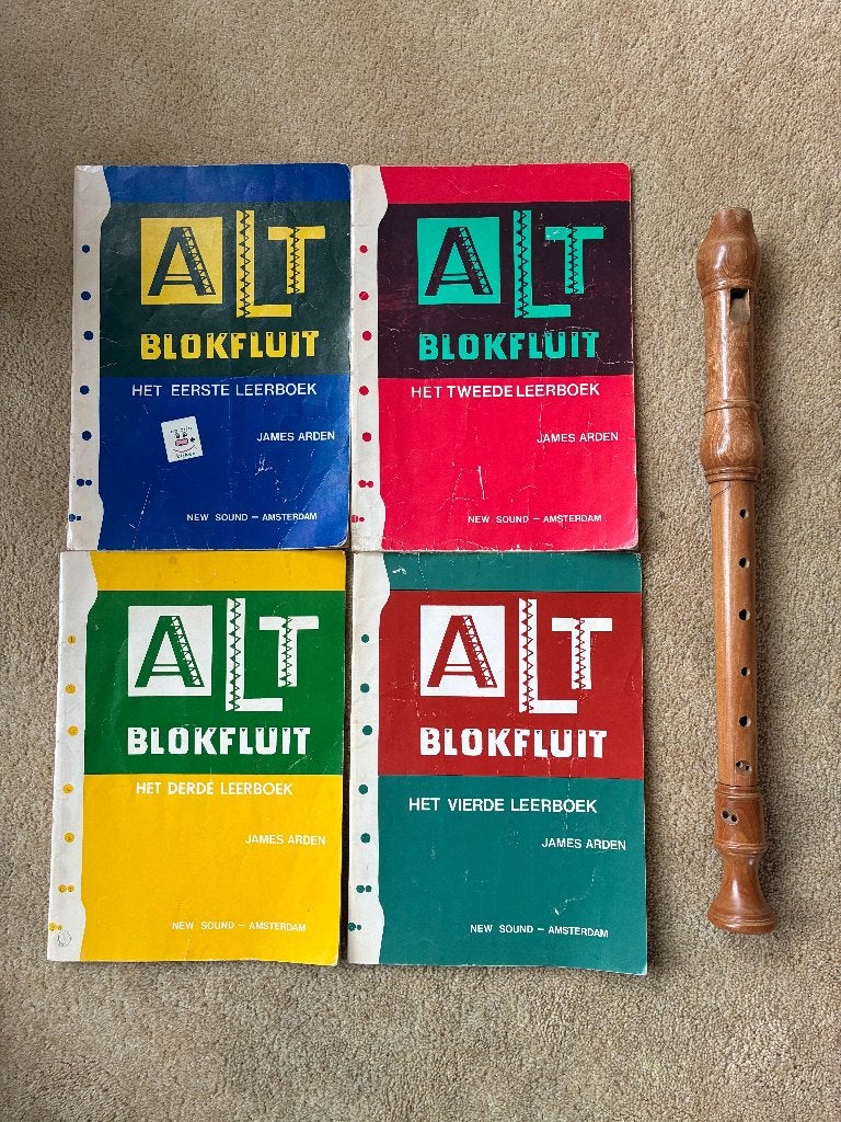 alt blokfluit Ariel met lesboekjes, Ophalen of Verzenden, Gebruikt, Alt