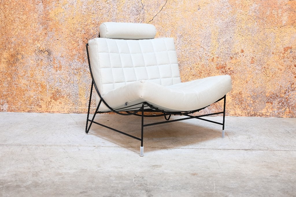 ALSnieuw grijze leren Leolux Volare design fauteuil, Leolux, Leolux, 75 tot 100 cm, Ophalen of Verzenden