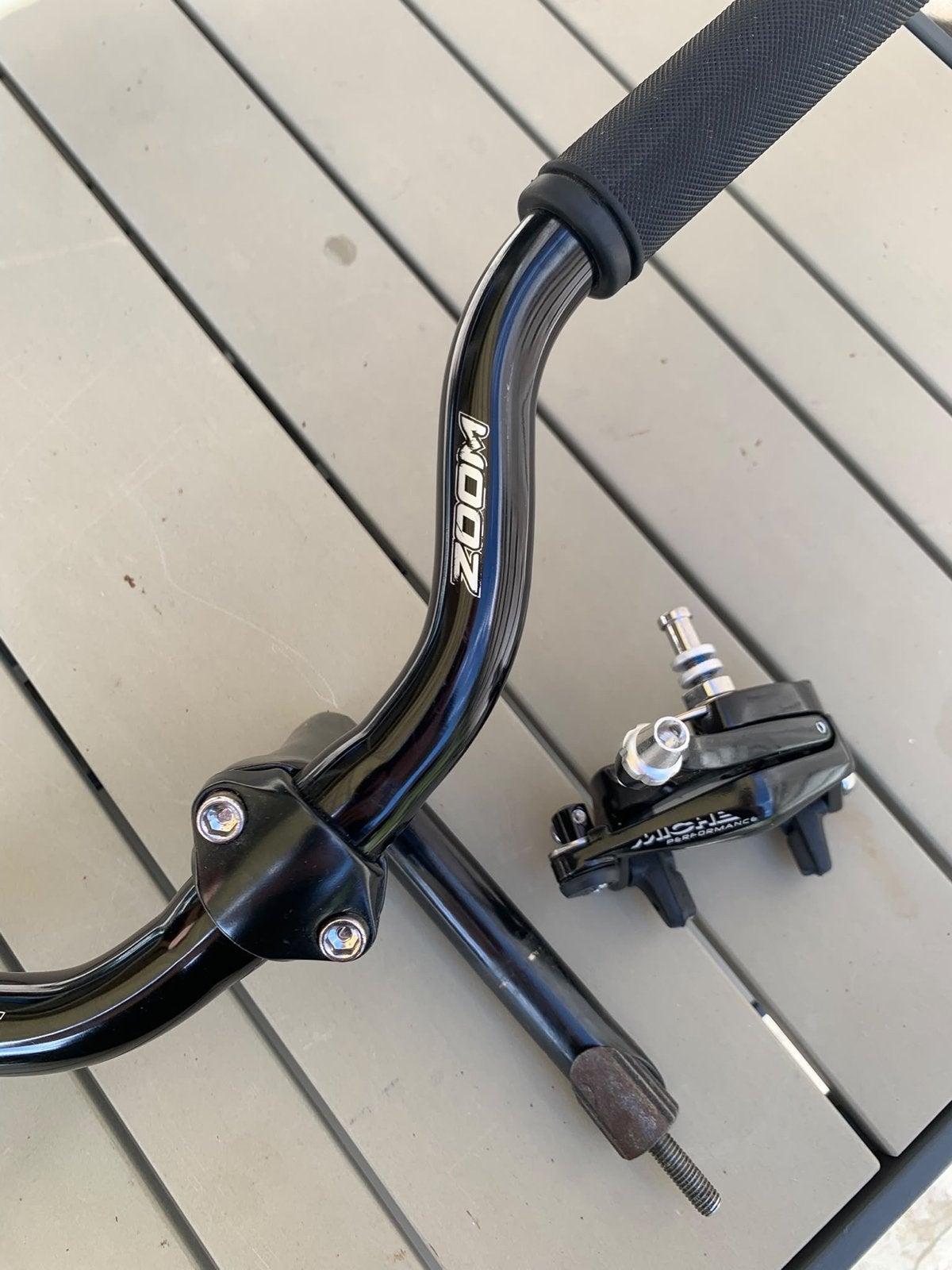Zoom Fietsstuur met Miche remklauw en Promax remhendel (set), Fietsen en Brommers, Gebruikt, Stuur, Ophalen of Verzenden, Aluminium