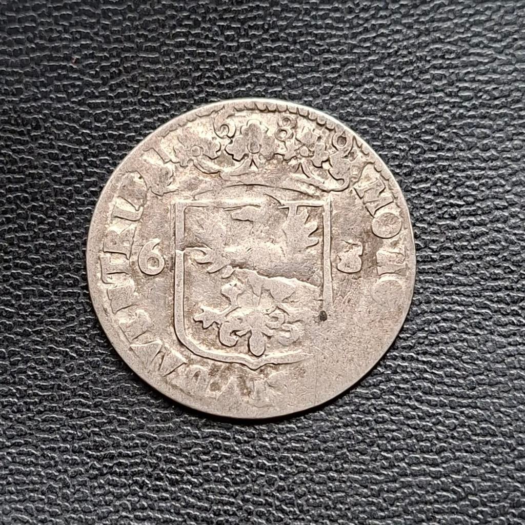 Rijderschelling deventer 1689 6 stuiver provinciaal zilver, Vóór koninkrijk, Zilver, Losse munt, Overige waardes