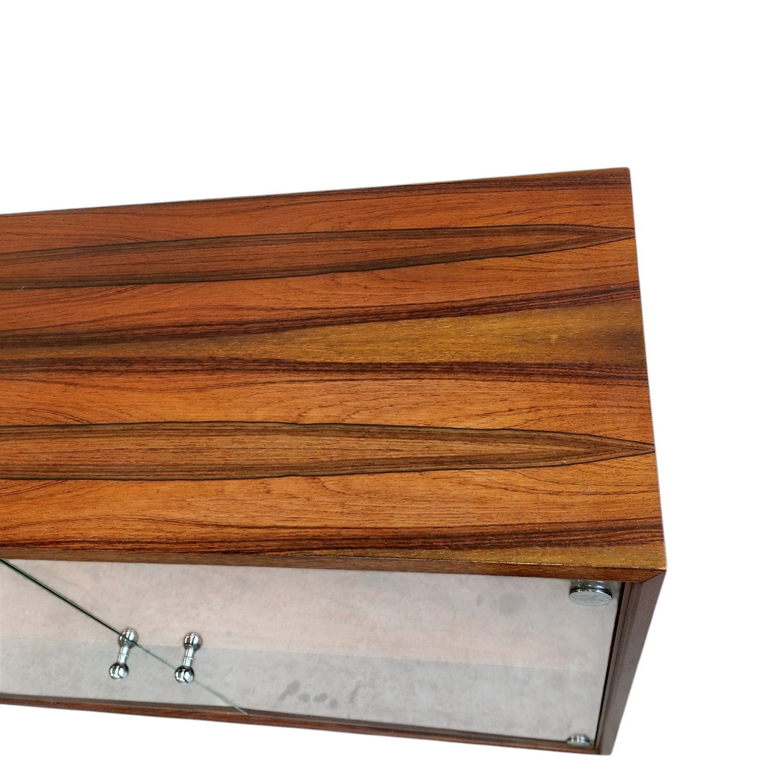 Vintage palissander vitrinekast, Ophalen, 50 tot 100 cm, Onbekend, 25 tot 50 cm