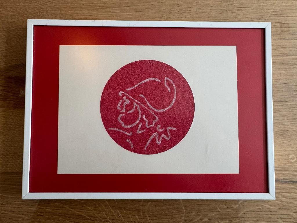 Ajax logo oud ingelijst, Verzamelen, Ophalen of Verzenden, Gebruikt, Ajax, Overige typen