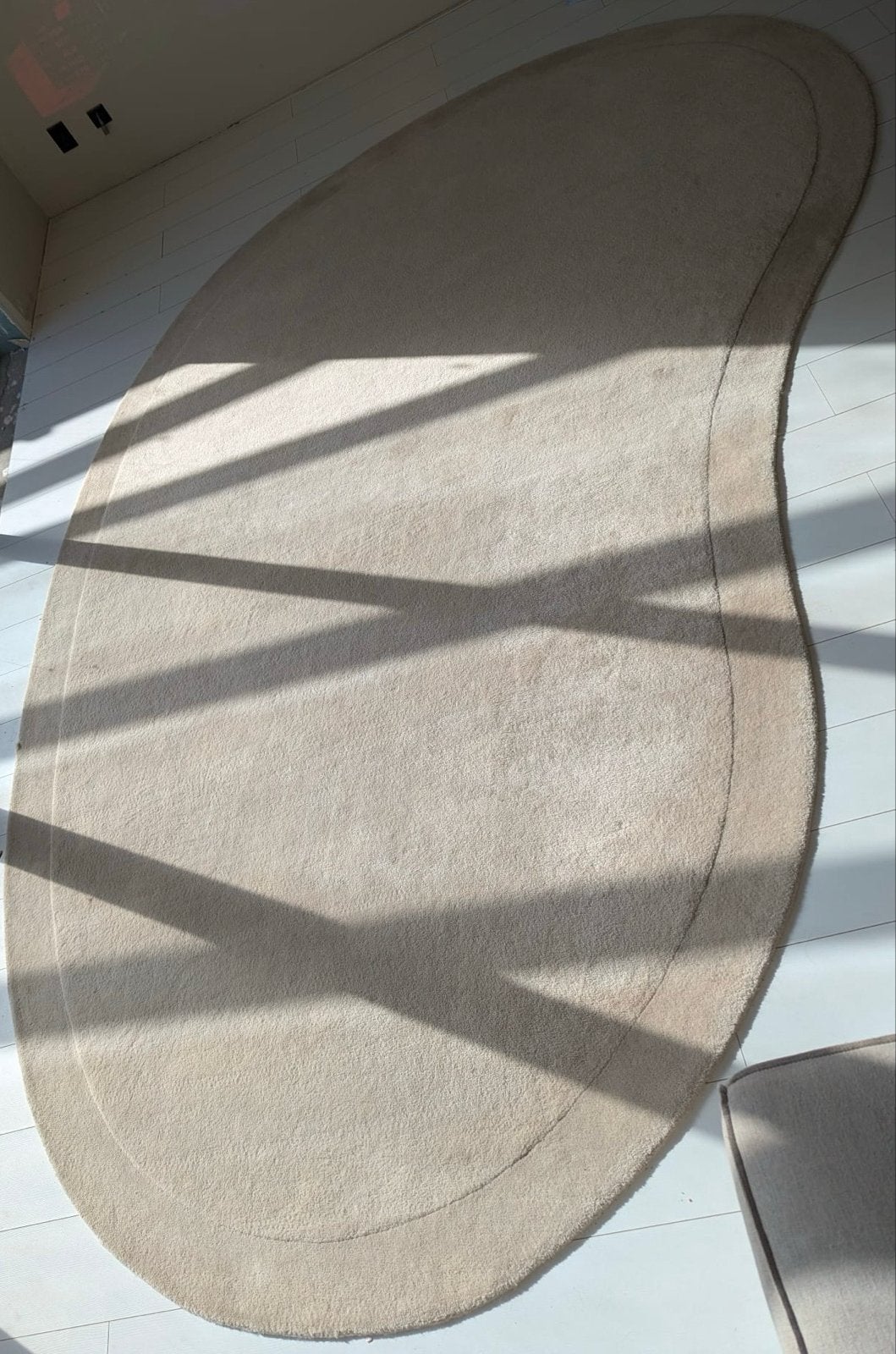 Westwing Kadey Handgetuft Wol Vloerkleed Organische Vorm, Ophalen, Gebruikt, Beige, 200 cm of meer