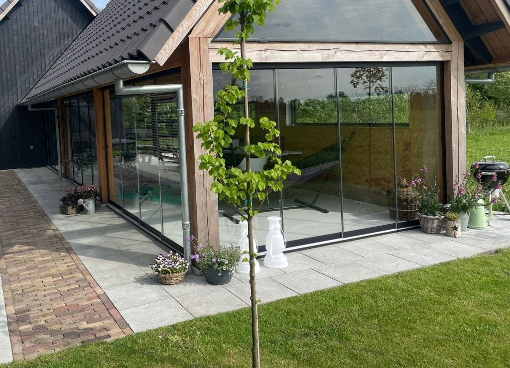 Luxe Glazen Schuifwand, Overige materialen, 200 tot 400 cm, 3 ramen of meer, Overige typen